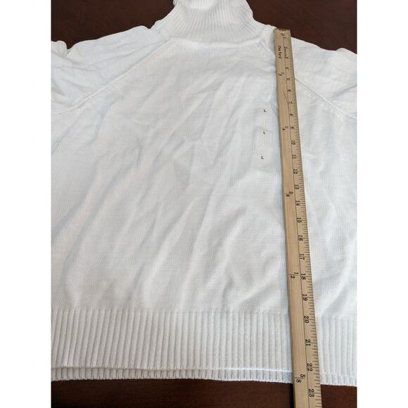Karen Scott Turtleneck Sweater L Winter White Knit Women Relaxed Chunky Top Work - Picture 4 of 9